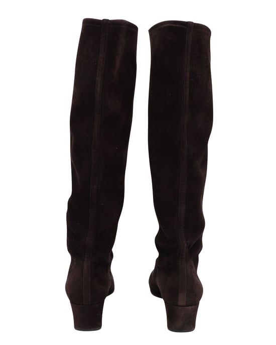 Gianvito Rossi Knee High Boots 45 in Brown Suede - Image 3