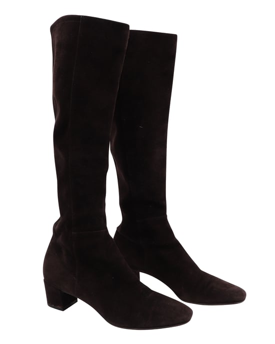Gianvito Rossi Knee High Boots 45 in Brown Suede - Image 4