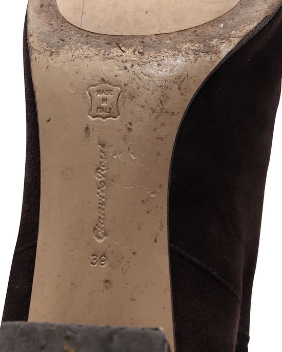 Gianvito Rossi Knee High Boots 45 in Brown Suede - Image 6