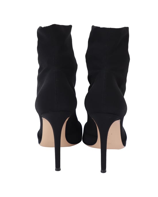 Gianvito Rossi Elite Stretch-Knit Sock Boots in Black Viscose - Image 4