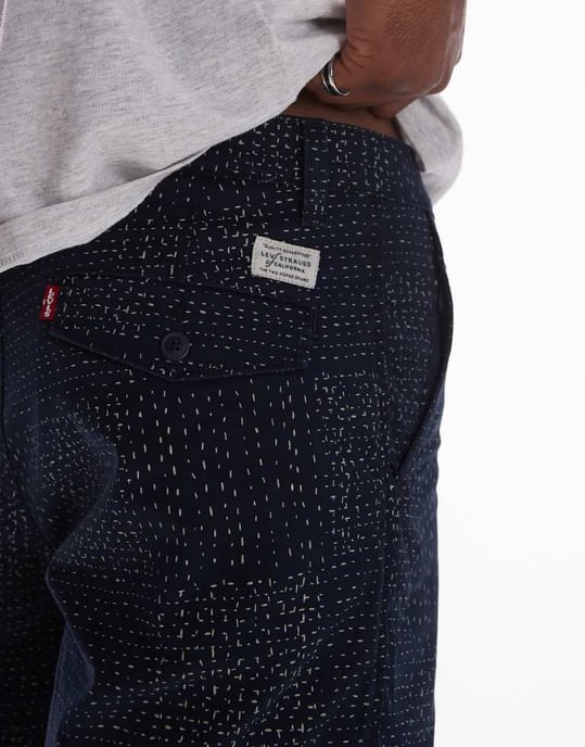 Levi's XX Äkta avslappnade tryckta sömmar twill chinoshorts i marinblått - Image 2