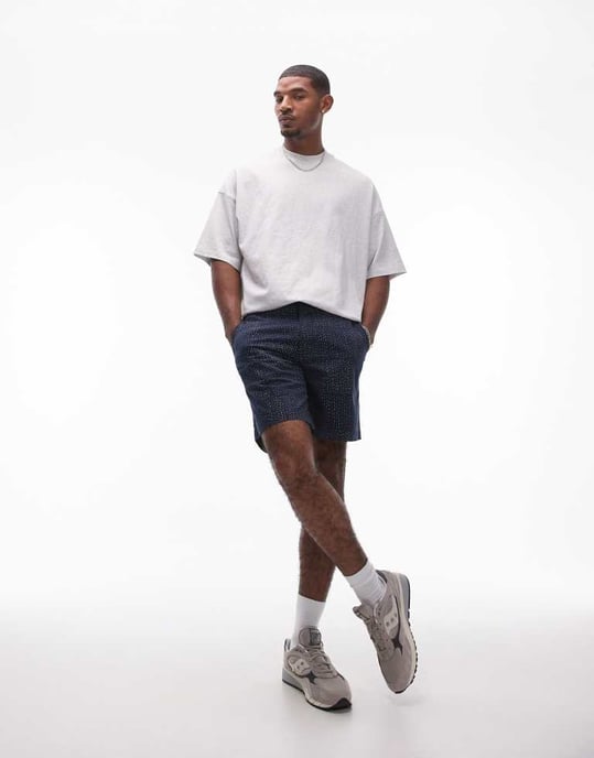 Levi's XX Äkta avslappnade tryckta sömmar twill chinoshorts i marinblått - Image 3