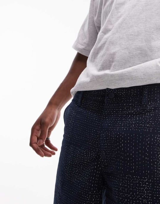 Levi's XX Äkta avslappnade tryckta sömmar twill chinoshorts i marinblått - Image 4