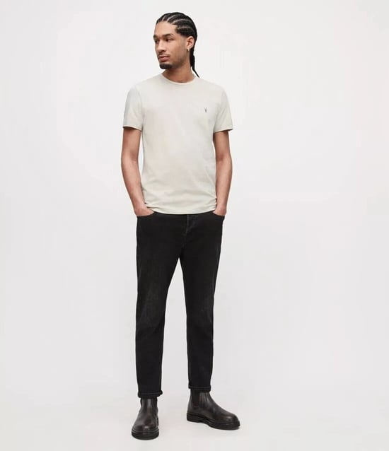 AllSaints Tonic Mens Seashell Grey T-Shirt - Image 2