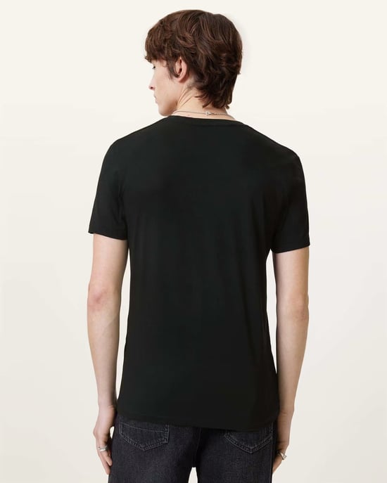 AllSaints Tonic Mens Jet Black T-Shirt - Image 4