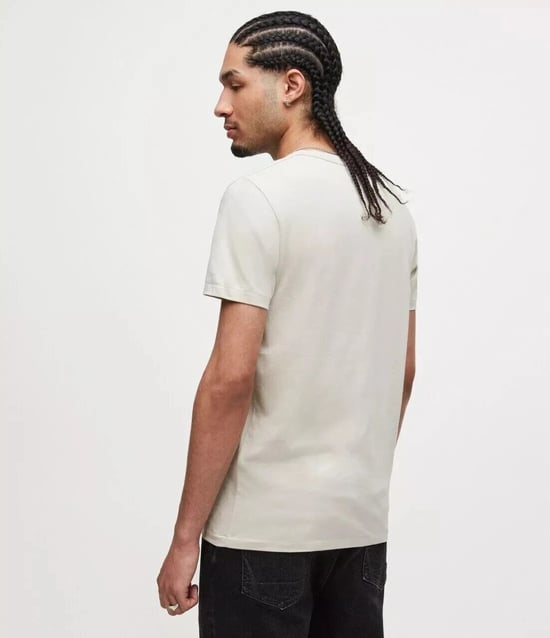 AllSaints Tonic Mens Seashell Grey T-Shirt - Image 4