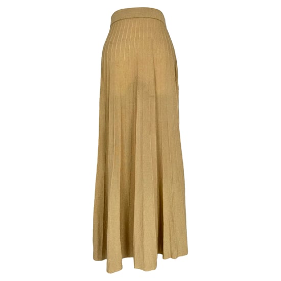 Ba&sh geplooide maxi-rok in camelkleurige polyester - Image 1