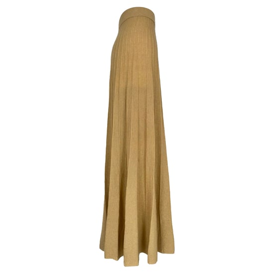 Ba&sh geplooide maxi-rok in camelkleurige polyester - Image 2