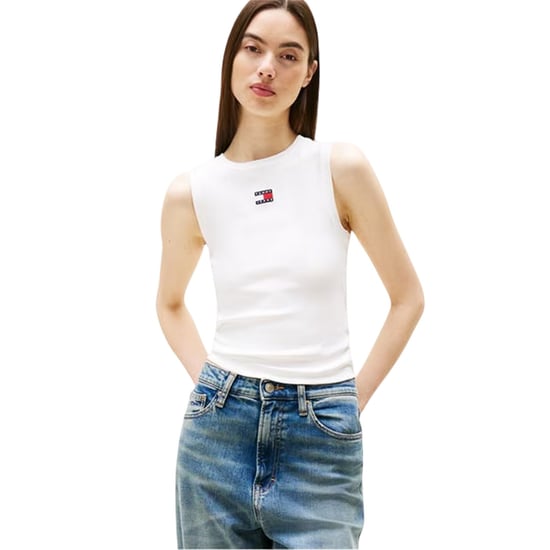 Tommy Jeans Dames/Dames Slim Tank Top (Ecru) - Image 3