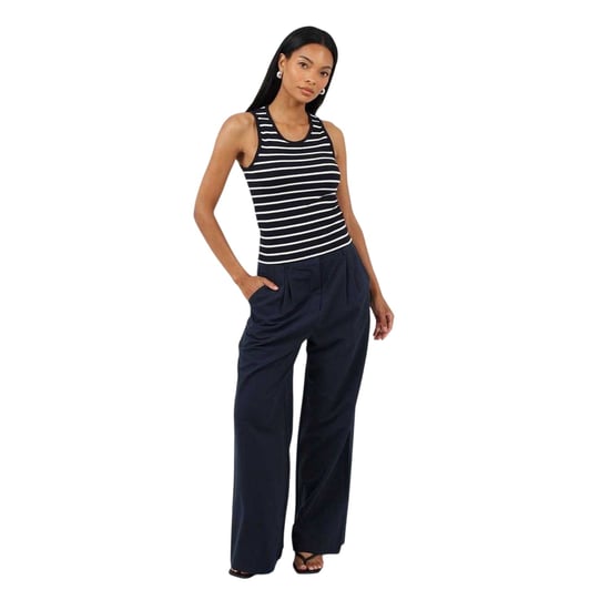 Brave Soul Dames/Dames Gestreepte Tanktop (Zwart/Crème) - Image 1