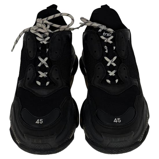 Balenciaga Triple S Clear Sole Sneakers in Black Polyester - Image 6