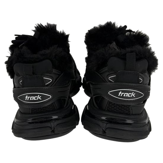 Balenciaga Track Faux Fur-Lined Sneakers in Black Polyurethane - Image 2
