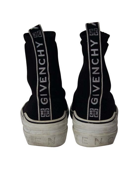 Givenchy George V Logo Stretch-Knit Hoge Sleehals Slip-On Sneakers in Zwart Polyamide - Image 4