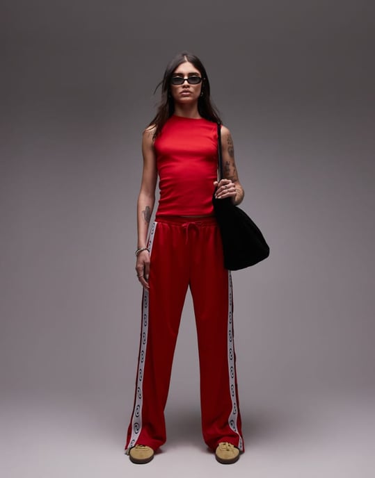 Resume straight leg jogger trousers in racing red - Image 1