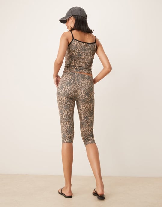 ASOS DESIGN leopard print capri legging co-ord - Image 3
