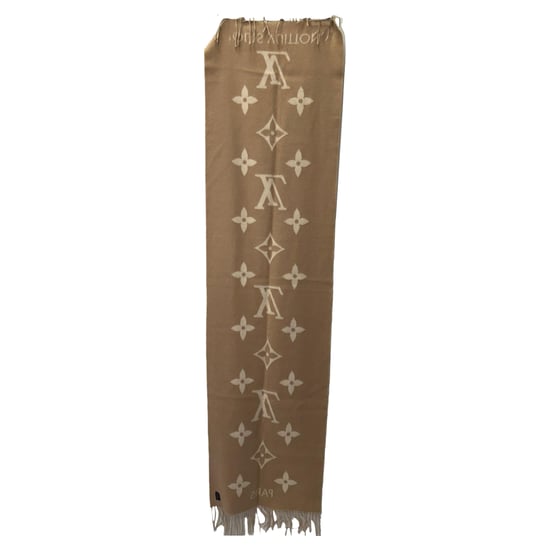 Louis Vuitton Reykjavik Fringed Scarf in Beige Cashmere - Image 2