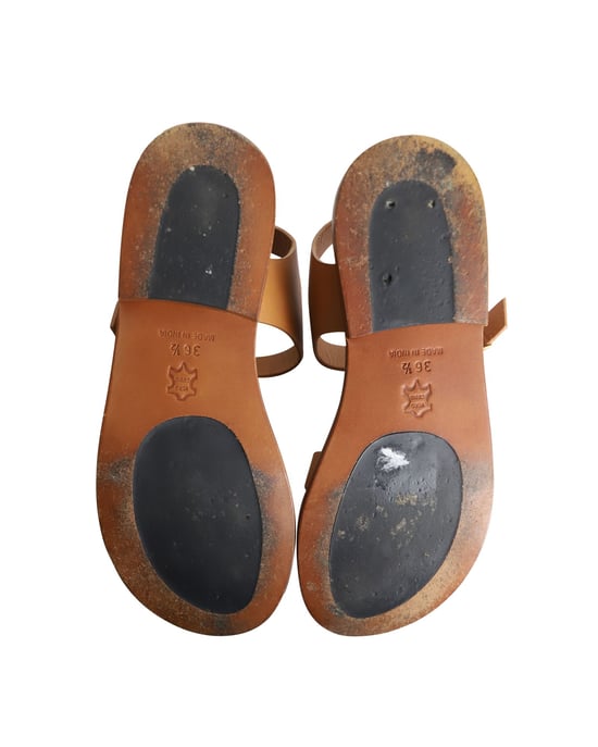 Marni Bejeweled Platte Sandalen in Bruin Leer - Image 5
