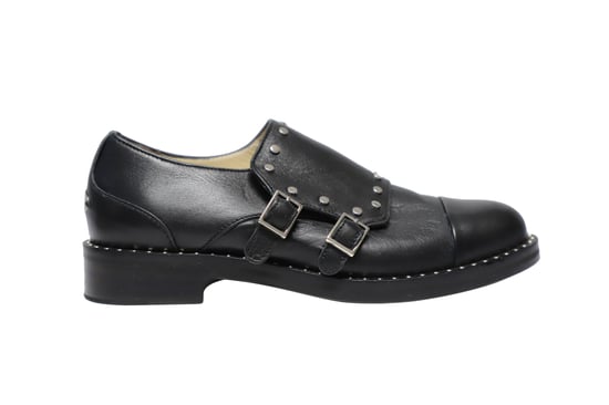 Jimmy Choo Studded Monk Strap Shoes in Black Leather - Image 1