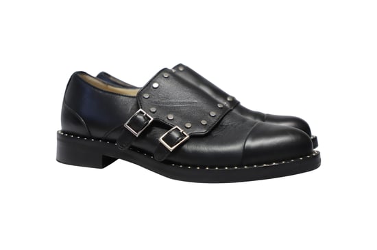 Jimmy Choo Studded Monk Strap Shoes in Black Leather - Image 3