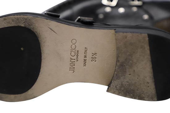 Jimmy Choo Studded Monk Strap Shoes in Black Leather - Image 6