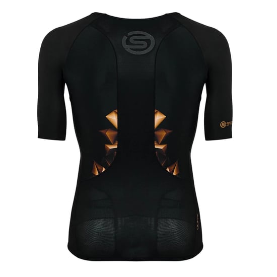 Skins Mens A400 Kompressions-T-shirt med geometriskt mönster (Svart) - Image 2
