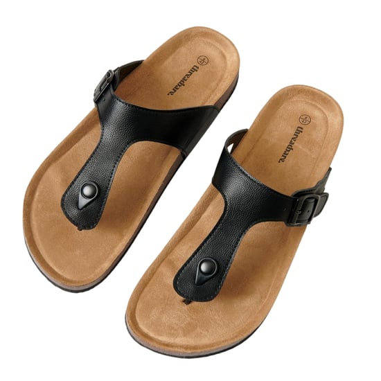 Threadbare Platte teenslippers voor heren (Zwart) - Image 2