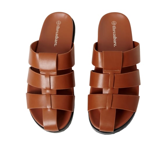 Threadbare Open teen sandalen voor heren in vissersstijl (Tan) - Image 3