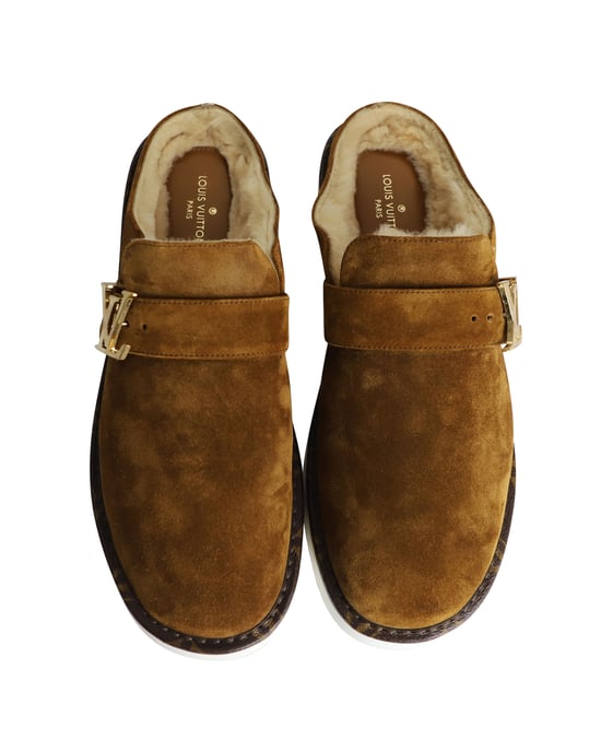 Louis Vuitton Cosy Slip-On Muilen in Bruin Suède Kalfsleer - Image 6
