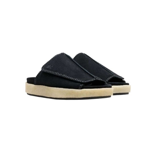 Clarks Originals Mens Overleigh Suede Sliders (Black) - Image 5