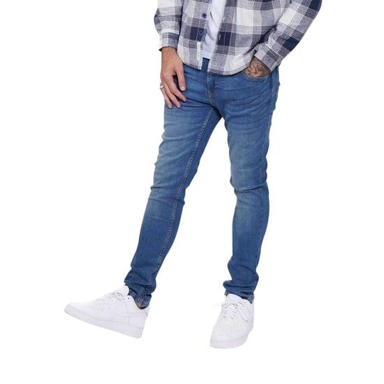 Firetrap Mens Denim Skinny Jeans (Mid Blue) - Image 1