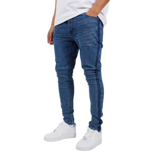 Brave Soul Heren skinny jeans met strepen (Blauw) - Image 1