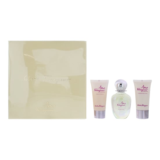 Salvatore Ferragamo Amo Flowerful Eau de Toilette 50ml, Body Lotion 50ml + Shower Gel 50ml Gift Set for Her - Image 1