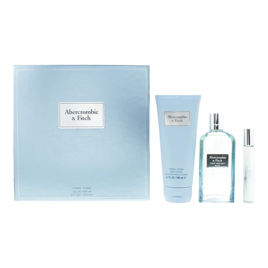 Abercrombie & Fitch First Instinct Blue EDP 100ml, EDP 15ml & Body Lotion 200ml - Image 1