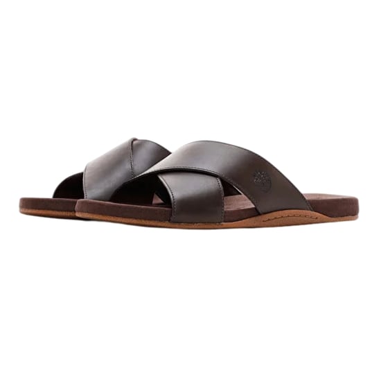 Timberland Heren leren platte sliders met kruisband (Gaucho) - Image 6