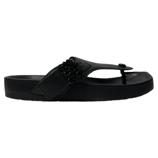 Loewe Ease Embellished Thong Slippers in Black Lamb Leather - Image 1