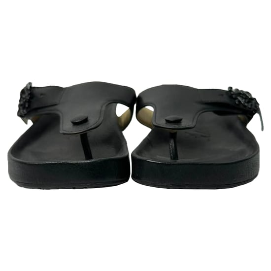Loewe Ease Embellished Thong Slippers in Black Lamb Leather - Image 2