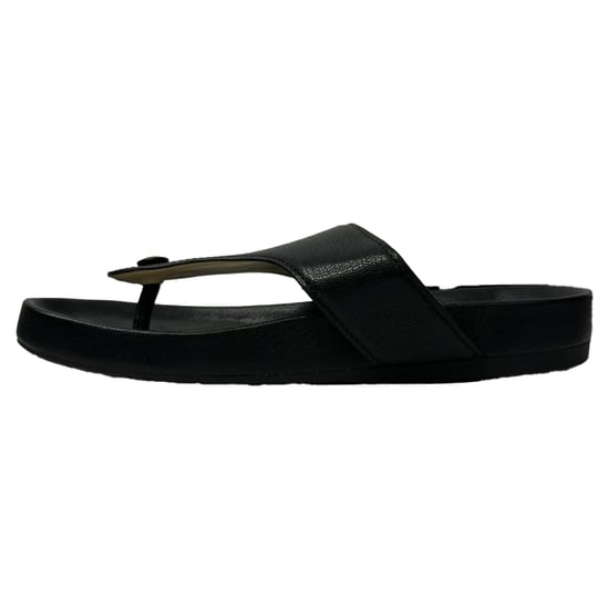 Loewe Ease Embellished Thong Slippers in Black Lamb Leather - Image 4