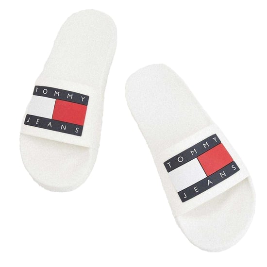 Tommy Jeans Sliders met voorgevormd voetbed met vlaglogo voor heren (Wit) - Image 3