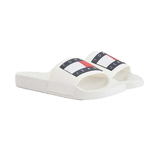 Tommy Jeans Sliders met voorgevormd voetbed met vlaglogo voor heren (Wit) - Image 4
