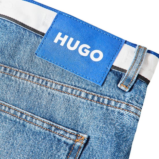 Hugo Heren Nate Denim Jeans Wijde Pijpen (Medium Blauw) - Image 2