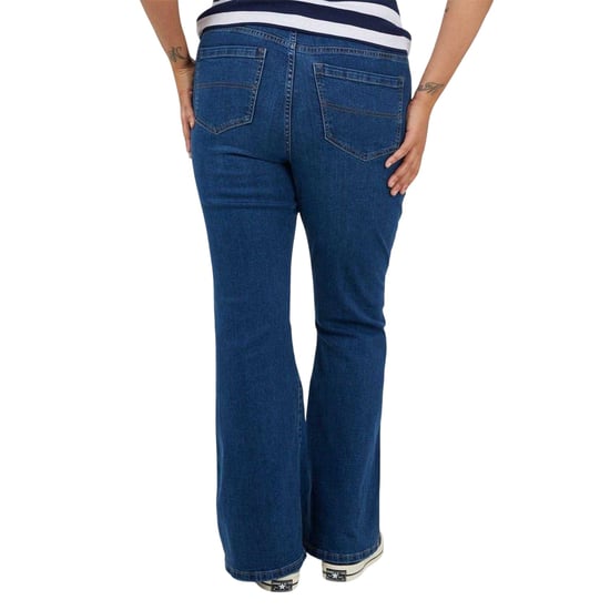 Brave Soul Womens/Ladies Flared High Waist Plus Jeans (Mid Blue) - Image 2