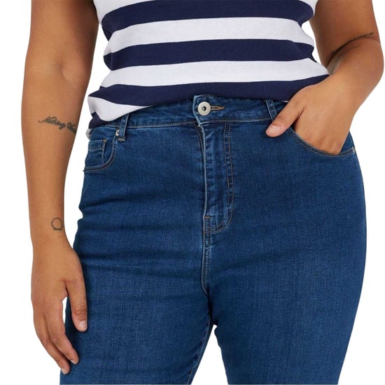 Brave Soul Womens/Ladies Flared High Waist Plus Jeans (Mid Blue) - Image 3