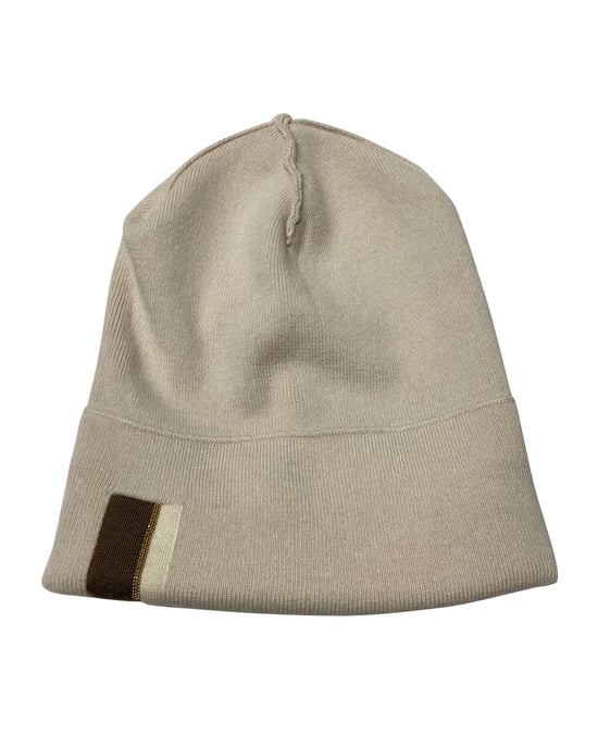Brunello Cucinelli Knit Beanie With Monili in Beige Cashmere - Image 3