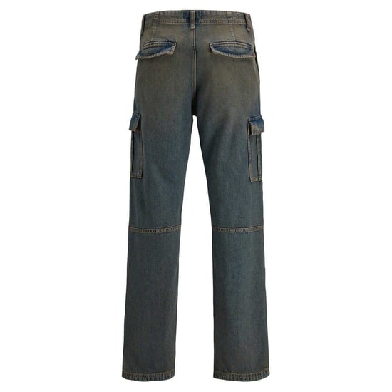 Jack And Jones Heren Eddie Denim Straight Leg Cargo Jeans (Blauwe Denim) - Image 2
