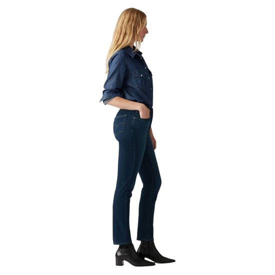 Levis Dames/Dames Hoog Rechte Jeans (Blauw) - Image 4