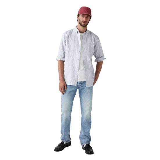 Levis Heren 501 Original Low On Sleep Katoenen Denim Straight Leg Jeans (Blauw) - Image 1