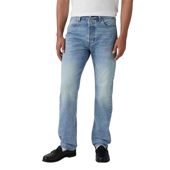 Levis Heren 501 Original Low On Sleep Katoenen Denim Straight Leg Jeans (Blauw) - Image 4