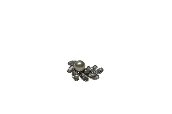 Tory Burch Clustered Crystal with Pearl Clip-On Earrings in Silver Metal - Image 2
