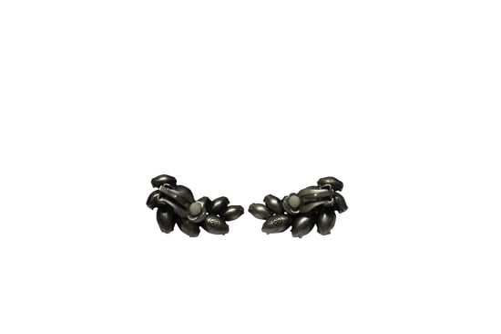 Tory Burch Clustered Crystal with Pearl Clip-On Earrings in Silver Metal - Image 4