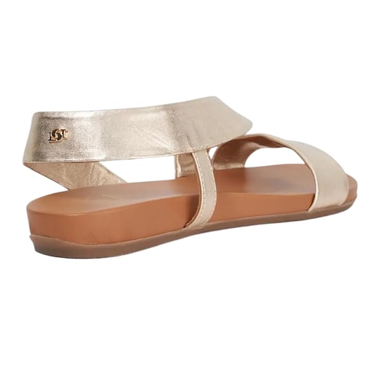 Dune London Dam/Ladies Lucina platta sandaler i läder (Guld) - Image 2